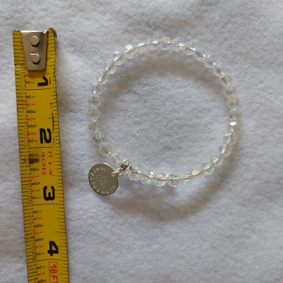 Nikki Lissoni clear beaded bracelet with inner strength quote - Picture 6 of 6